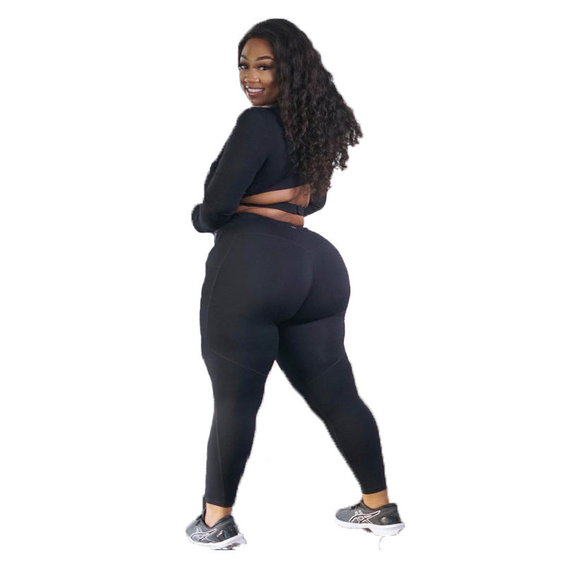 Summer Plus Size Women's Sports Fitness Yoga Clothes Two-piece Suit