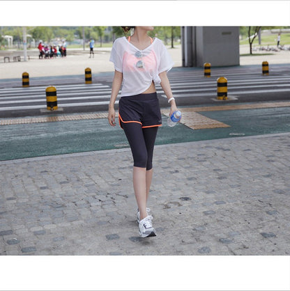 Yoga Clothes Women's Translucent Mesh Short-Sleeved Workout Clothes Blouse