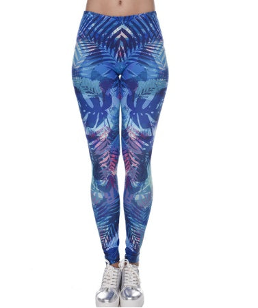 Printed thin pencil feet pants stretch big ladies yoga pants leggings