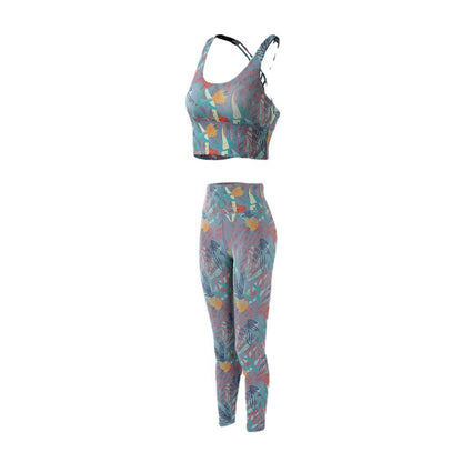 Yoga Suit Two-piece Camouflage Printed For Women