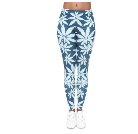 Printed thin pencil feet pants stretch big ladies yoga pants leggings