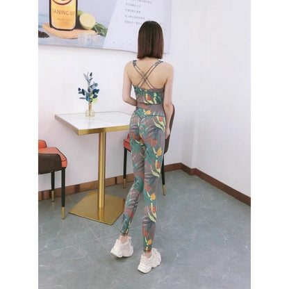 Yoga Suit Two-piece Camouflage Printed For Women