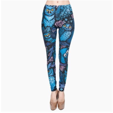 Printed thin pencil feet pants stretch big ladies yoga pants leggings