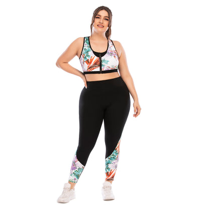 Workout Clothes Suit Plus Size Yoga Clothes Tight-fitting Barbie Pants Sports Bra